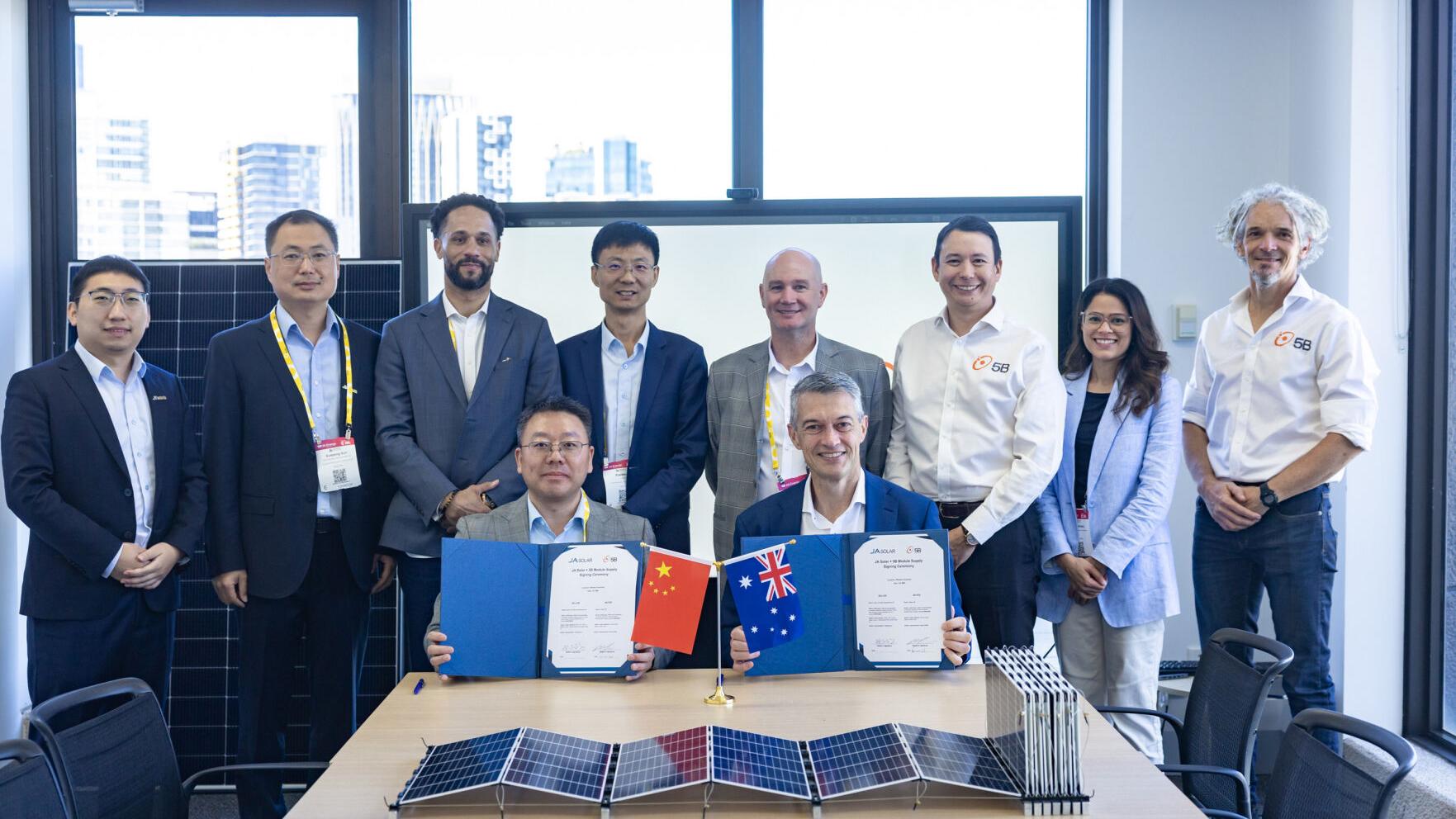 JA Solar and 5B Sign Strategic Module Supply Agreement for 100MW+ Project in Western Australia